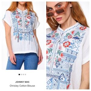 JOHNNY WAS Chrisley Cotton Blouse
